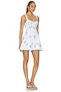view 2 of 3 Arissa Short Dress in White & Blue