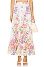 view 1 of 6 Ann Long Skirt in White Botanic