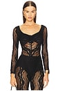 view 1 of 5 Mistral Bodysuit in Black Wave