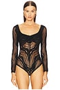 view 2 of 5 Mistral Bodysuit in Black Wave