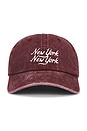 view 1 of 3 Script NY NY Cap in Burgundy