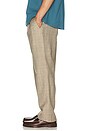 view 5 of 6 Plaid Linen Pleated Trouser in Natural
