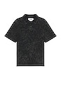 view 1 of 3 Acid Wash Short Sleeve Polo in Black
