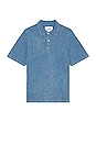 view 1 of 3 Washed Short Sleeve Polo in Indigo