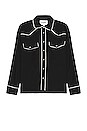 view 1 of 3 Piped Western Shirt in Black