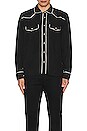 view 3 of 3 Piped Western Shirt in Black