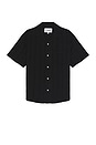 view 1 of 4 Striped Seersucker Short Sleeve Shirt in Black