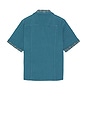 view 2 of 5 Hopsack Embroidered Camp Shirt in Blue