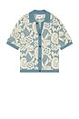 view 1 of 4 Floral Jacquard Button Down Shirt in Blue