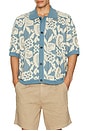 view 3 of 4 Floral Jacquard Button Down Shirt in Blue