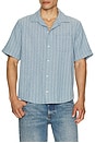 view 4 of 5 Basket Weave Stripe Shirt in Blue