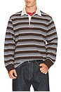 view 1 of 5 Mini Stripe Long Sleeve Rugby in Brown