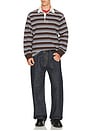 view 4 of 5 Mini Stripe Long Sleeve Rugby in Brown