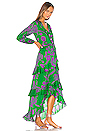 view 2 of 4 Lanai Ruffle Wrap Dress in Green & Purple