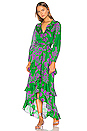 view 4 of 4 Lanai Ruffle Wrap Dress in Green & Purple