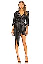view 1 of 4 Lame Mini Wrap Dress in Black
