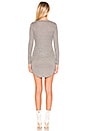 view 3 of 3 Long Sleeve Rib Henley Shirttail Dress in Streaky Grey