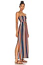 view 2 of 3 Cool Jersey Smocked Strapless Maxi Dress with Side Slits in Multi Stripe