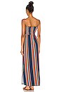 view 3 of 3 Cool Jersey Smocked Strapless Maxi Dress with Side Slits in Multi Stripe