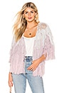 view 1 of 4 Quarter Sleeve Shaggy Cardigan in Pink Ombre