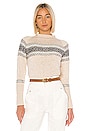 view 1 of 4 Fair Isle Mock Neck Pullover Sweater in Natural