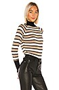 view 2 of 4 PULL COL ROULÉ in Black & Gold Stripes