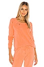 view 1 of 4 Cotton Fleece Long Sleeve Raglan Pullover Sweatshirt in Neon Orange