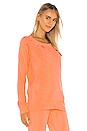 view 2 of 4 Cotton Fleece Long Sleeve Raglan Pullover Sweatshirt in Neon Orange
