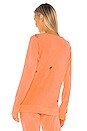 view 3 of 4 Cotton Fleece Long Sleeve Raglan Pullover Sweatshirt in Neon Orange