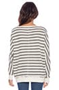 view 3 of 3 V Neck Striped Dolman in Charcoal