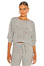 view 1 of 5 Cozy Knit Cropped Long Sleeve Drop Shoulder Batwing Pullover in Heather Grey