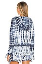 view 3 of 4 Cashmere Fleece Lace Up Sleeve Pullover Hoodie in Seaside Tie Dye