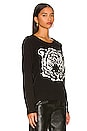 view 2 of 4 Cotton Blend Long Sleeve Crew Neck Pullover in True Black