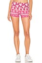 view 1 of 4 Printed Active Short in Blue Mandala in Pink Sarong