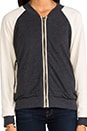 view 6 of 5 Light Weight Fleece Track Jacket in Black & Taupe & Antique White