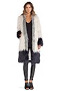 view 1 of 4 Hooded Faux Fur Coat in Swiss Coffee, Night & Platinum
