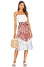 view 4 of 4 Stretch Silky Basics Rib Waist Faux Wrap Midi Skirt in Quartz Tie Dye