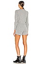 view 3 of 3 Bliss Knit Puff Sleeve Zip Up Romper in Heather Grey