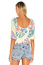 view 3 of 4 Smocked Double V Peasant Top in Tie Dye