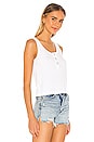 view 2 of 4 Double Scoop Crop Henley Tank in White