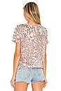 view 3 of 4 Linen Jersey Cropped Short Sleeve Tie Front Tee in White Cheetah