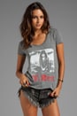 view 1 of 3 T-Rex Graphic Vintage Triblend Asymmetrical Hem Tee in Grey