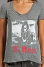 view 3 of 3 T-Rex Graphic Vintage Triblend Asymmetrical Hem Tee in Grey