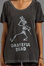 view 4 of 5 Dancing Skeleton Open Back Short Sleeve Raglan in Black