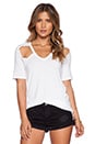 view 1 of 3 Cutout V Neck Boyfriend Tee in White