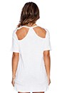 view 3 of 3 Cutout V Neck Boyfriend Tee in White