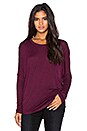 view 2 of 4 Oversized V Back Dolman Tee in Cabernet