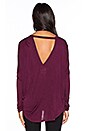 view 4 of 4 Oversized V Back Dolman Tee in Cabernet