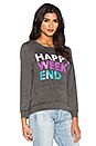 view 2 of 3 Happy Weekend Long Sleeve Tee in Black