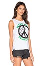 view 2 of 3 Make Out Peace Out Tank in White
